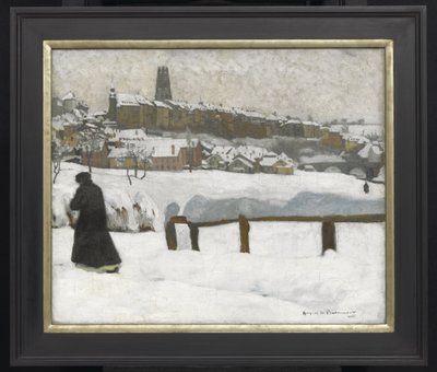 Freiburg a hóban, 1920 körül (olaj, vászon) alkotó: Hugues de Beaumont