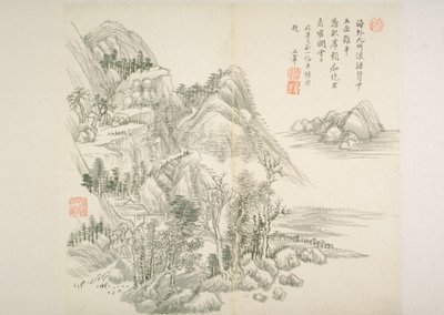 Album Régi mesterek és versek után (album (10 lap), tinta papíron) alkotó: Hui Wang