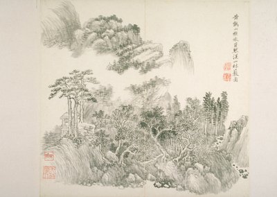 Album Régi mesterek és versek után (album (10 lap), tinta papíron) alkotó: Hui Wang