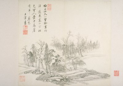 Album Régi mesterek és versek után (album (10 lap), tinta papíron) alkotó: Hui Wang