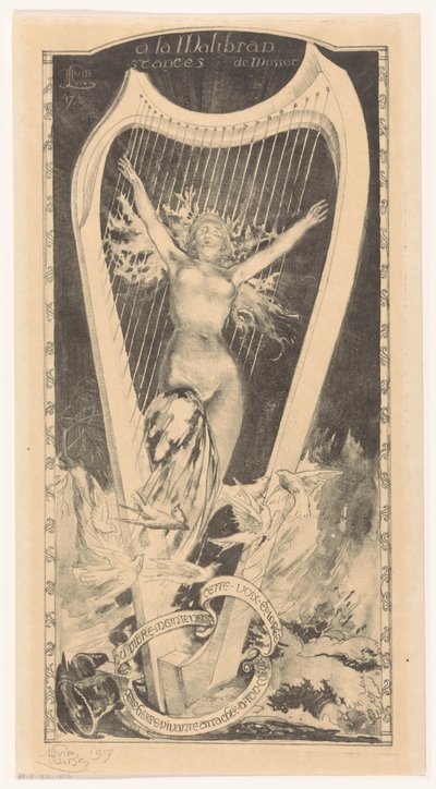 Maria Malibran hárfára la Malibran (cím a tárgyon) alkotó: Huib Luns (signed by artist)
