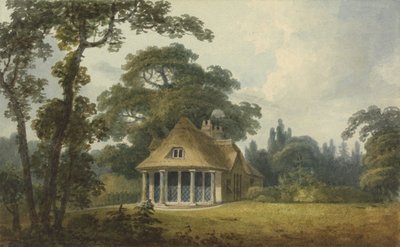 Nyári ház teljes hosszúságú rácsos ablakokkal alkotó: Humphry Repton