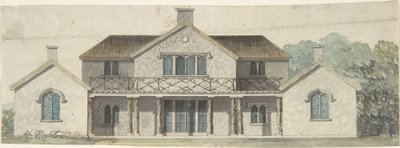Tudor stílusú díszes nyaraló terve alkotó: Humphry Repton