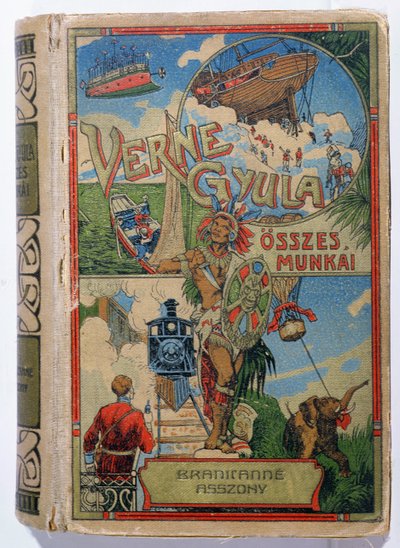 Branican úrnő borítója, Jules Verne (1828-1905), XX. század eleje alkotó: Hungarian School