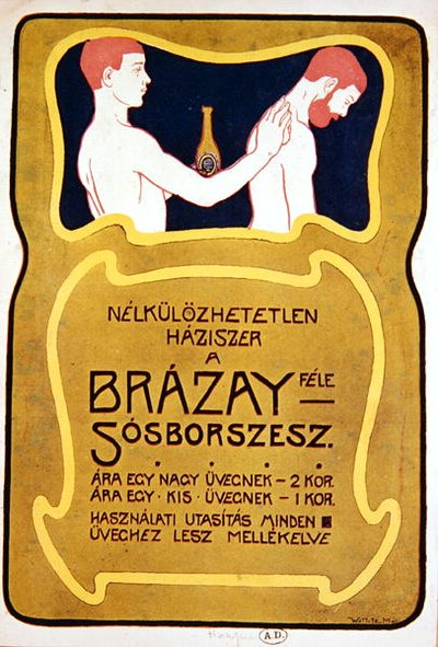 Eau de Toilette Brazay magyar hirdetése, 1900 körül (színes litó) alkotó: Hungarian School