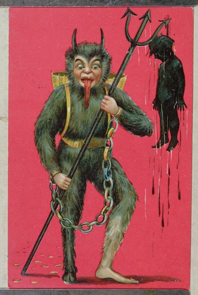 A "Krampuss"-t ábrázoló képeslap alkotó: Hungarian School