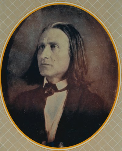 Liszt Ferenc (1811-86) dagerrotípusának reprodukciója 1856 körül alkotó: Hungarian School