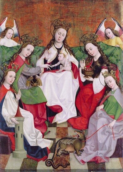 Szent Katalin misztikus eljegyzése, 1500 körül (tempera fán) alkotó: Hungarian School