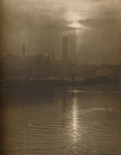 „Egy londoni este ködei a Surrey parton a Waterloo Bridge mellett”, 1935. alkotó: Huson