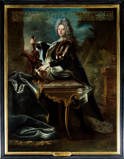 Bethune-i Maximilian Henrik, Sully ötödik hercegének (1669-1729) portréja. Hyacinthe Rigaudnak (1659-1743) tulajdonított festmény. Olajfestmény. Kötelező említés: Sully sur Loire, Chateau de Sully – Maximilian Henri VI de Bethune, ötödik herceg o portréja alkotó: Hyacinthe (attr. to) Rigaud
