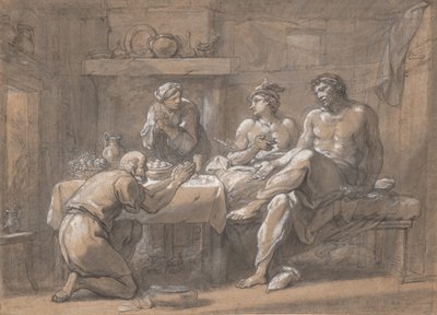 Jupiter és Merkúr Baucis és Philemon házában, 18. század. alkotó: Hyacinthe Collin de Vermont