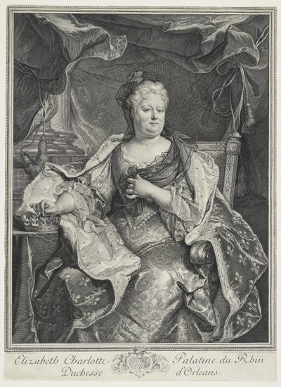 Elizabeth Charlotte Palatine du Rhin, Orléans-i hercegnő, mérnök Charles Louis Simmoneau (1645-1728) alkotó: Hyacinthe Francois Rigaud