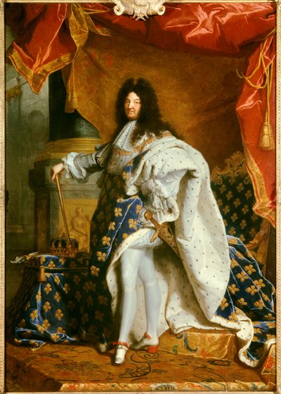 XIV. Lajos király egész alakos portréja alkotó: Hyacinthe Francois Rigaud