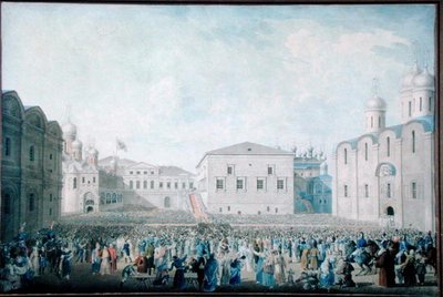 I. Sándor (1777-1825) nagy fogadtatása a Kremlben 1816. augusztus 15-én. alkotó: I.A. Lavrov