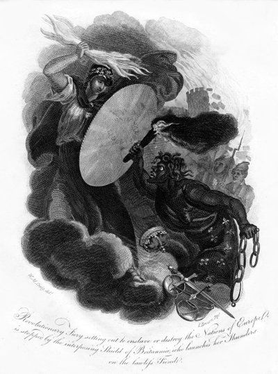 Forradalmi düh és Britannia, 1814. alkotó: I. Brown