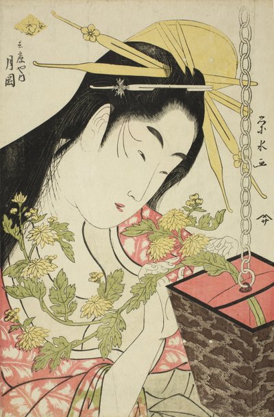 A hyogoyai Tsukioka udvarhölgye, 1797 körül alkotó: Ichirakutei Eisui