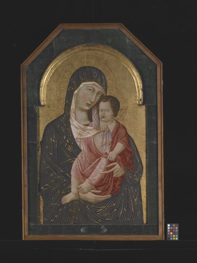 Madonna és gyermek (tempera és arany a fán) alkotó: Icilio Federico (attr. to) Joni