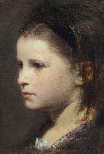 Egy fiatal lány feje alkotó: Ignace Henri Jean Fantin Latour