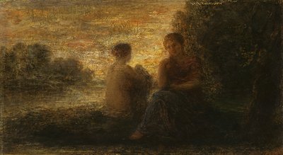 Két nő ül egy tó mellett (olaj, vászon) alkotó: Ignace Henri Jean Fantin Latour