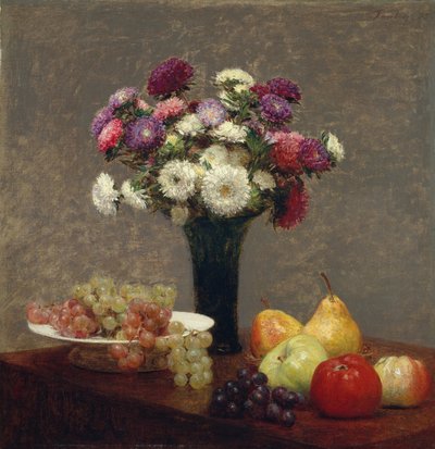 Őszirózsa és gyümölcs az asztalon, 1863 alkotó: Ignace Henri Jean Fantin Latour
