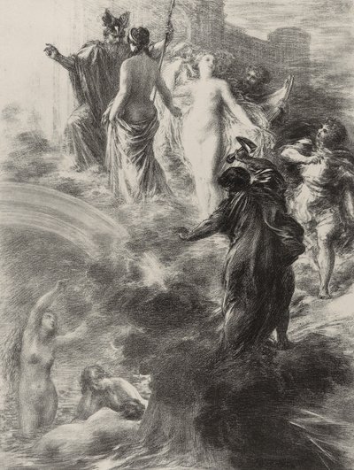 Utolsó jelenet a Das Rheingoldból alkotó: Ignace Henri Jean Fantin-Latour