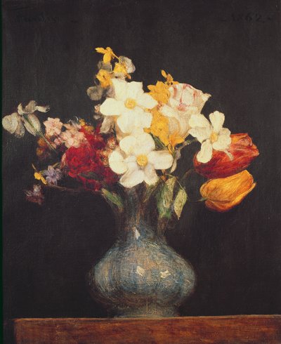 Nárcisz és tulipánok, 1862 alkotó: Ignace Henri Jean Fantin Latour