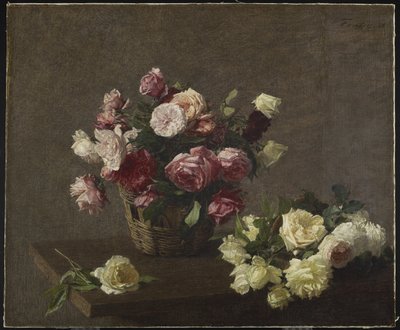 Rózsák a kosárban, vagy Rózsák a kosárban, 1888 alkotó: Ignace Henri Jean Fantin Latour