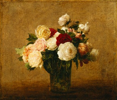 Rózsák üvegvázában; Rózsák üvegvázában, alkotó: Ignace Henri Jean Fantin Latour