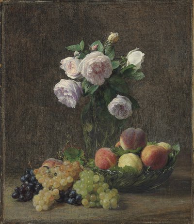 Rózsa, őszibarack és szőlő váza, 1894 alkotó: Ignace Henri Jean Fantin Latour