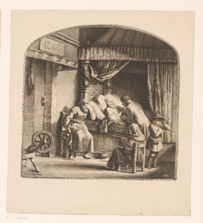 Öreg ember a halálos ágyon alkotó: Ignace Joseph de Claussin (attributed to)