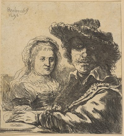 Rembrandt és felesége másolata, 1786-1844. alkotó: Ignace Joseph de Claussin