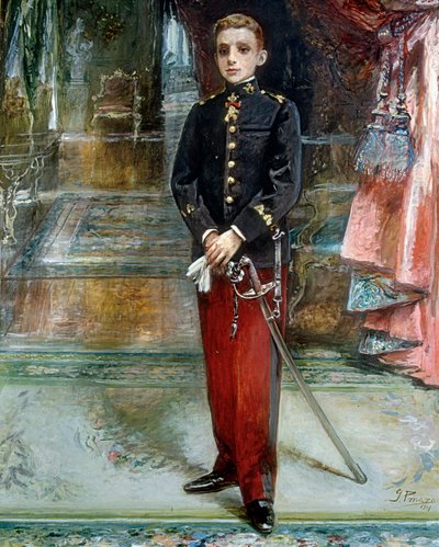 XIII. Alfonz spanyol király portréja alkotó: Ignacio Pinazo Camarlech
