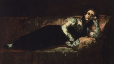 (FEKÜLŐ NŐ MANTILLÁVAL A FEJÉN ÉS KESZTYŰBEN) – XX. SZÁZAD alkotó: Ignacio Zuloaga y Zabaleta