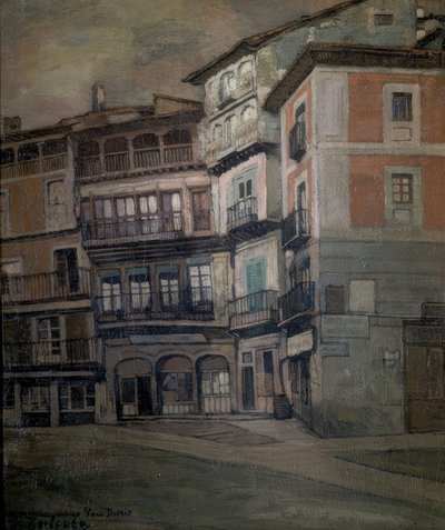 SPANYOL EMBEREK - KASTILLA TÁJ - OLAJ / SZÖVET - 93 X 77 CM alkotó: Ignacio Zuloaga y Zabaleta