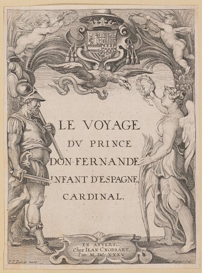 A Le Voyage Dv címlapja Don Fernande herceg, Spanyolország csecsemője, bíboros alkotó: Ignatius Cornelis Marinus after Sir Peter Paul Rubens