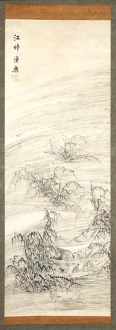 River Village and Fishing Pleasure (szín és tinta papíron) alkotó: Ike no Taiga