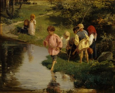Gyermekhalászat, 1882 alkotó: Illarion Mikhailovich Pryanishnikov