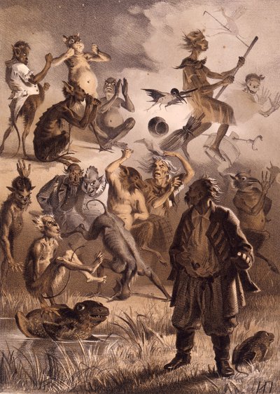 Illusztráció Nyikolaj Gogol: Az elveszett levél estékből egy farmon Dikanka mellett című meséhez, alkotó: Illarion Mikhailovich Pryanishnikov