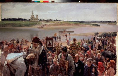 Húsvéti körmenet. Illarion Mihajlovics Prjanisnyikov (1840-1894) festménye, olaj, vászon alkotó: Illarion Mikhailovich Pryanishnikov
