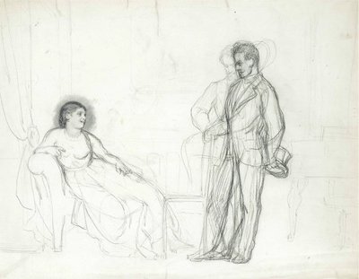 Adelina Patti (1843-1919) Violetta szerepében Giuseppe Verdi La traviata című operájában par Repin, Ilja Jefimovics (1844-1930), 1860-as évek vége – 1870-es évek eleje – Ceruza papírra – Konstantin-palota, Szentpétervár alkotó: Ilya Efimovich Repin