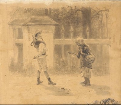 Lány koldulás, 1889 alkotó: Ilya Efimovich Repin