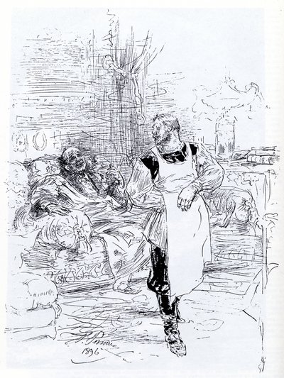 Illusztráció Lev Tolsztoj Ivan Iljics halála című regényéhez, 1896 alkotó: Ilya Efimovich Repin