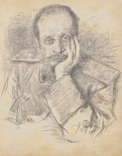 César Antonovich Cui zeneszerző portréja 1835-1918, 1900. alkotó: Ilya Efimovich Repin