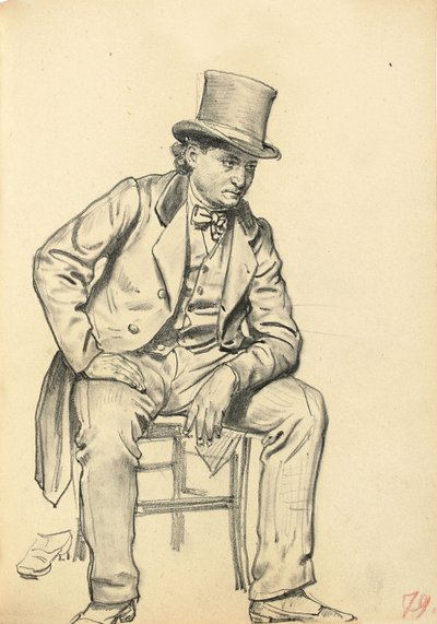 Ülő ember, kar a lábára támaszkodik, c. 1872-1875 alkotó: Ilya Efimovich Repin