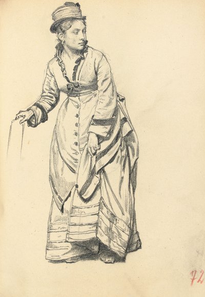 Álló nő, aki a ruháját tartja, c. 1872-1875 alkotó: Ilya Efimovich Repin