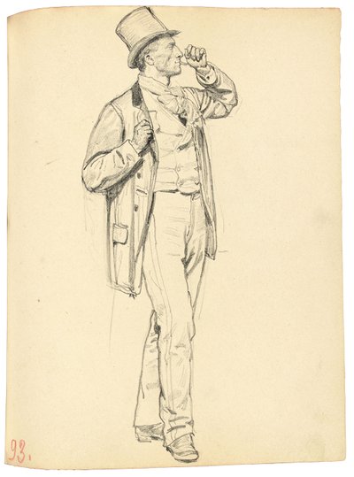 Tanulmány az "Egy párizsi kávézóhoz": Álló ember felemelt karral, c. 1872-1875 alkotó: Ilya Efimovich Repin
