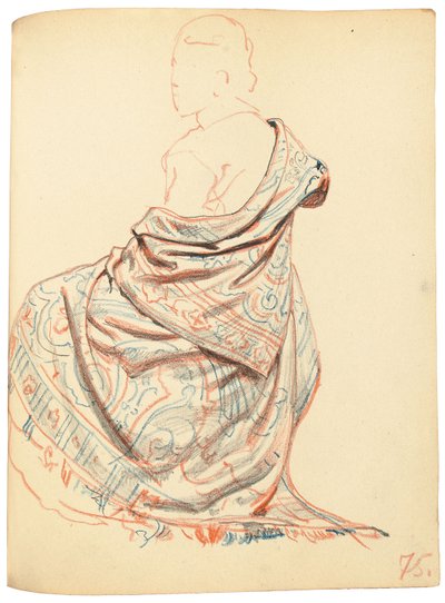 Tanulmány egy párizsi kávézóhoz: Tanulmány az ülő nő öltözködéséről, c. 1872-1875 alkotó: Ilya Efimovich Repin