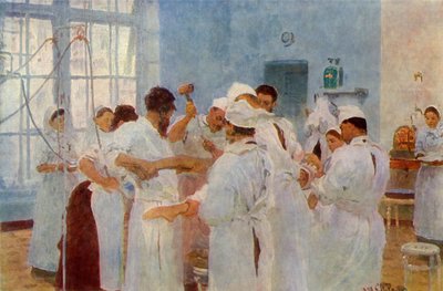 "Jevgenyij Vasziljevics Pavlov sebész 1845-1916 a műtőben", 1888, 1965. alkotó: Ilya Efimovich Repin