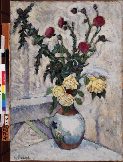 Rózsa és Bogáncs (Rózsa és Bogáncs). Ilja Ivanovics Mashkov (Ilia Mashkov, Matchkov) festménye (1881-1944), olaj, vászon alkotó: Ilya Ivanovich Mashkov