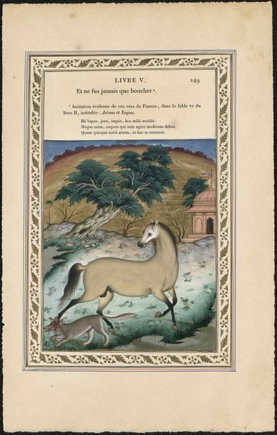 A ló és a farkas A ló és a farkas, 1837-1839. alkotó: Imam Bakhsh Lahori